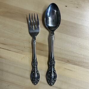 Spring Time Stainless Japan Victorian Style Flatware Set Fork 6.5" & Spoon 7.5"